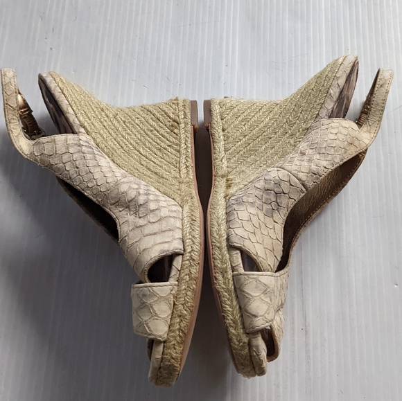 SAM EDELMAN Arianna snakeskin embossed espadrille wedge sandals - Picture 6 of 10